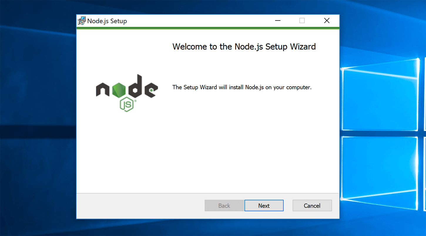 Node js install on windows 10